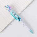 Penna a sfera luminosa con unicorno blu e bianca e scritta Have A Sweet Dream - Unicorno Blu
