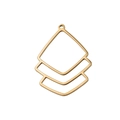 Pendientes geométricos de acero inoxidable dorado con colgante cuadrado minimalista - Dorado