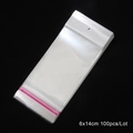 Transparent 6x14cm OPP self-sealing bags with hanging holes for DIY jewelry packaging - 100pcs/lot / 6x14cm