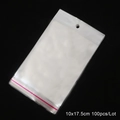 Transparent OPP packaging bag 10x17.5cm with pink header and hang hole, 100pcs pack - 100pcs/lot / 10x17.5cm