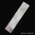 Transparent self-sealing OPP packaging bag for jewelry, size 6x27cm, 100pcs per lot - 100pcs/lot / 6x27cm