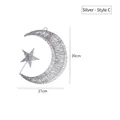 Decorazione sospesa stella e luna in rete d'argento, 30cm x 27cm, Modello C - 30cm Argento
