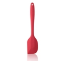 Red seamless silicone spatula for cake baking and cream mixing on white background - Rose Red