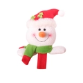 Christmas snowman plush snap bracelet with a festive red hat and green scarf decor - Snowman