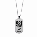 Pendaglio militare argentato con incisione GOT EM su una catena a corda intrecciata - Argento (Catena da 60cm)