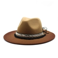 Bohemian two-tone gradient fedora with decorative sequin band and black fringe trim - M (56-58cm) / Brown