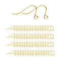 Ganchos de oreja de plata 925 bañados en oro para fabricar joyas con detalle de aro - Dorado 14K