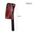 40cm Halloween Prop blutiges Hackmesser aus Kunststoff in Silber und Schwarz für Cosplay - Hackmesser