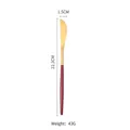 European style 22.3cm gold and deep red stainless steel dinner knife for fine dining - Red Gold Steak Knife