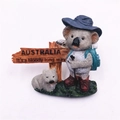 Detailed resin Australia souvenir fridge magnet with cute koala and wooden signpost - Australia Koala