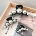 Set di tre fermagli per capelli con perle nere in dimensioni piccola, media e grande - No. 6 Cinque Perle Piccolo Nero 4.5cm