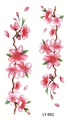 Adesivo per tatuaggi con rami di fiori di ciliegio rosa LY-092 e petali delicati - Stile Ramoscello di Ciliegio Acquerello (LY092)
