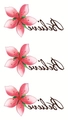 Adesivi per tatuaggi fiori di ciliegio con scritte Believe per spalla da donna - Stile Testo Inglese Believe Ciliegio (LY416)