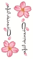 Adesivi per tatuaggi temporanei con fiori di ciliegio e scritte in corsivo - Stile Lettere Inglesi Corsive Ciliegio (LY408)