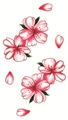 Adesivi per tatuaggi con fiori di ciliegio rosa per decorazione artistica del corpo e clavicola - Stile Petali Illustrazione Ciliegio (LY429)