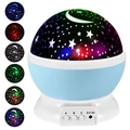 Starry sky projector night light with blue base and multi-color moon projection - Sky Blue Shell Stars Moon-HD 2.5W