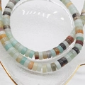 6x3mm natural stone abacus beads necklace with multi-color turquoise and aventurine stones - Amazonite Mix
