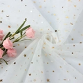 White Star Sequin Mesh With Ribbon