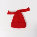 Bright red knitted baby earflap hat with long bow-knot decor in soft ribbed fabric - Kids (48-53CM) / Red