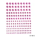 Detailed close-up of pink self-adhesive acrylic rhinestone stickers for DIY body art - ET-08-2 Pink Round Rhinestone
