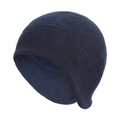 Detailed view of windproof ear-protection fleece hat in navy blue for winter sports - One Size / Navy Blue