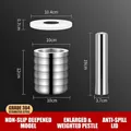 SUS304 stainless steel mortar and pestle set with anti-slip base and lid for grinding - Non-slip Pattern Deepened