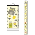 Nordic children's growth chart with lemon and cat patterns on fabric wall hanging scroll - Style N