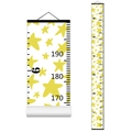 Children height growth chart with yellow star pattern, measuring up to 190 cm tall - Style H