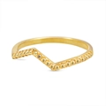 Macro-opname van 18K gouden V-vormige ring met gele kristallen op een witte achtergrond - US 9 / Gele Zirkonia