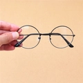 Klassische schwarze runde Metallbrille mit Silikon-Nasenpads im Vintage-Stil - Schwarz