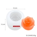 2-inch rosebud silicone mold with translucent white finish for DIY candle and ice making - 50-2048-D White (2 Inch Rose)