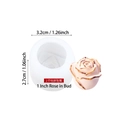 White silicone mold with a finished 1.26 inch rose-shaped ice cube for DIY crafts - 50-2046-D White (1 Inch Rose)