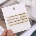 Detalle de un set de 4 horquillas doradas con diamantes de imitación de colores - Diamante de imitación AB Dorado (B6110)