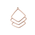 Colgante cuadrado geométrico hueco de oro rosa y acero inoxidable pulido para mujer - Oro rosa