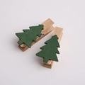 Mollette in legno natalizie con alberi verdi per foto e decorazioni fai da te - Albero di Natale verde