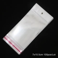 Clear self-adhesive OPP bag for jewelry packaging, 7x15.5cm size, 100pcs per lot - 100pcs/lot / 7x15.5cm