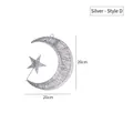 Decorazione sospesa luna e stella in ferro argentato glitterato 20cm x 20cm - 20CM Argento