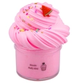 Pink fluffy butter slime kit with watermelon slice and colorful sprinkles in cupcake style - Pink Watermelon