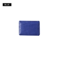 Textured blue PU leather card holder with multiple slots in a minimalist design - Blue