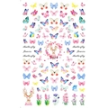 Watercolour nail art sticker F624 featuring delicate butterflies, deer, and floral motifs - F624 (Watercolor Deer Butterfly)