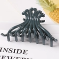 Dark grey matte plastic hair claw clip with wavy multi-tooth design on a white surface - 8.3CM Small / Charcoal Black