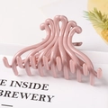 Pink minimalist geometric claw clip with wave design for women hair styling accessory - 10.5CM Large / Pink