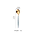 Blue and gold stainless steel small dessert spoon measuring 13cm for elegant dining - Green Gold Small Spoon