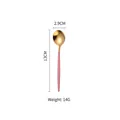 Pink and gold stainless steel dessert spoon with 13cm length measurement details - Pink Gold Small Spoon