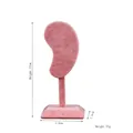 Pink velvet ear stud display stand with square base and 17cm height for jewelry storage - Pink Velvet / Pink