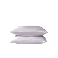 Lavender satin pillowcase set with silky smooth texture and soft gloss on white background - White