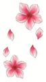 Adesivi per tatuaggi con fiori di ciliegio rosa e petali eleganti dai tratti sottili - Stile Petali di Ciliegio Giapponese (LY407)