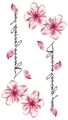 Tatuaggio temporaneo fiori di ciliegio rosa con scritte artistiche per la clavicola - Stile Inglese Corsivo Ciliegio Rosa (LY413)