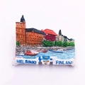 Detailed resin 3D relief fridge magnet featuring Helsinki Finland harbor city landscape - Helsinki, Finland