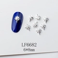 Gros plan de bijoux d'ongles étoile octogonale argentée 6x8mm avec perle - Style Perle Radiante Octogonale Argentée (6682)